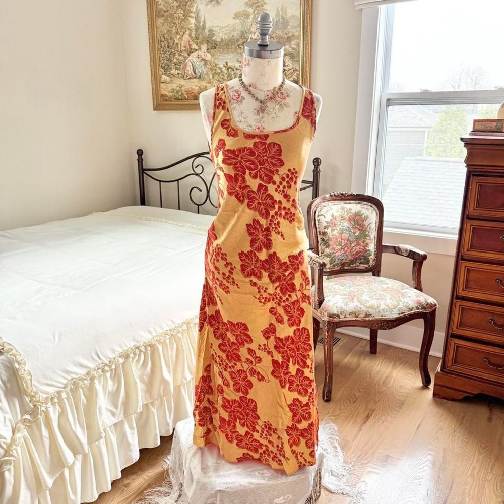pink lace nightgown  vintage pink lace gown size small‎ sheer romantic 90s